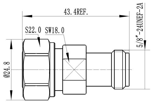 Coaxial Adapter 4.3-10 Male - N Female